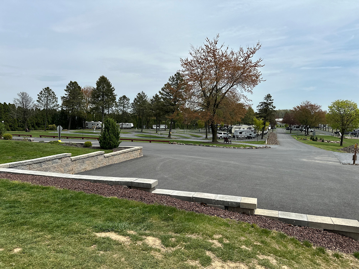 New parking lot and view of sites